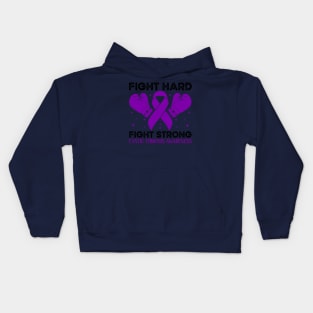 Fight Hard Fight Strong Cystic Fibrosis Awareness Kids Hoodie